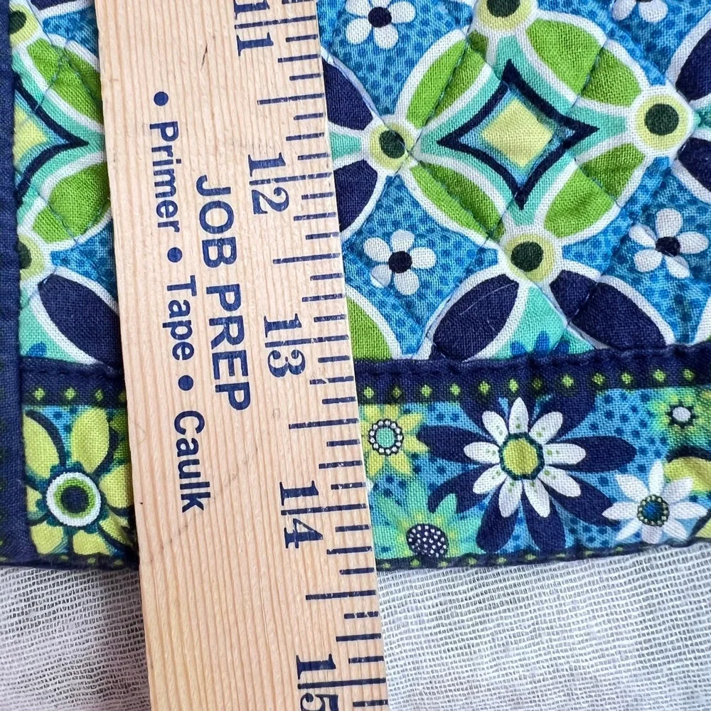 Vera Bradley Drawstring‎ Backpack Womens OS Quilted Floral Blue Green Travel Bag